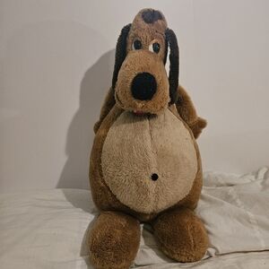 RARE Vintage Mighty Star Potbelly Dog Basset Hound Plush 20” Stuffed Animal